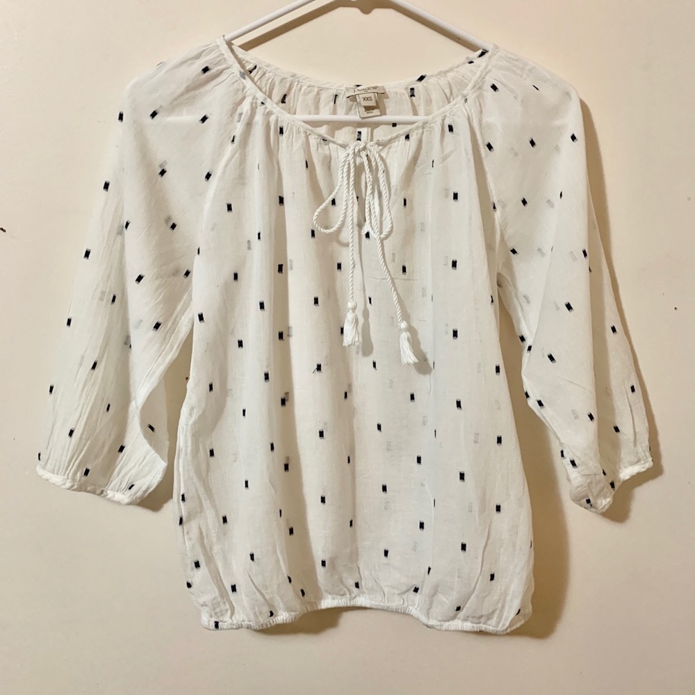 J.Crew  tie neck tunic , size XXS , worn